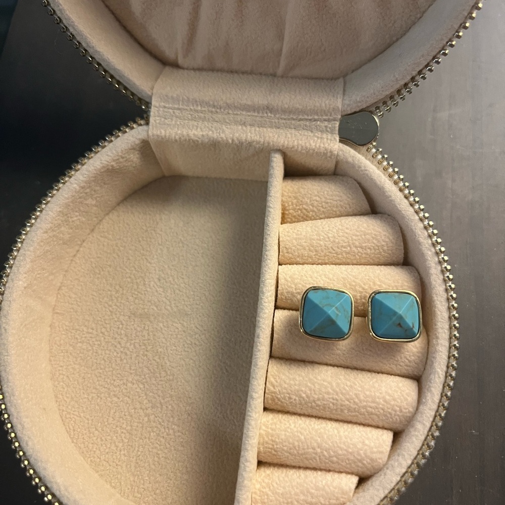 Turquoise Square Stud Earrings